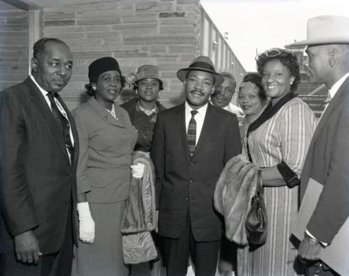 Rev. Martin Luther King at Love Field during his visit to Fort Worth.