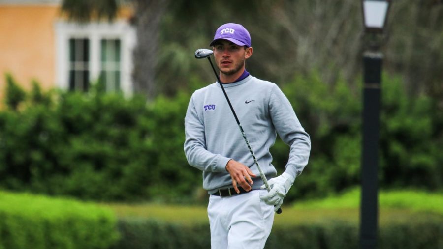 TCU golfer Triston Fisher walks the course at the Carmel Cup. Photo courtesy of GoFrogs.com