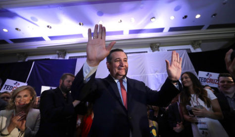 Sen. Ted Cruz, R-Texas, raises his hands while delivery his victory speech during an election night party, Tuesday, Nov. 6, 2018, in Houston. (AP Photo/David J. Phillip)