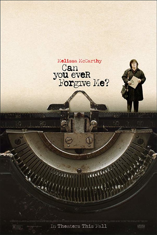 Official poster for Melissa McCarthys new film Can You Ever Forgive Me? (Photo courtesy of IMDb.)