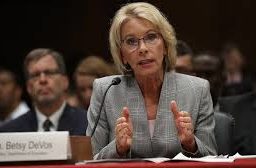 Education Secretary Betsy DeVos criticized the Obama Era Title IX regulations preponderance of evidence in weighing sexual assault cases. (Photo courtesy of CNN, 2017).