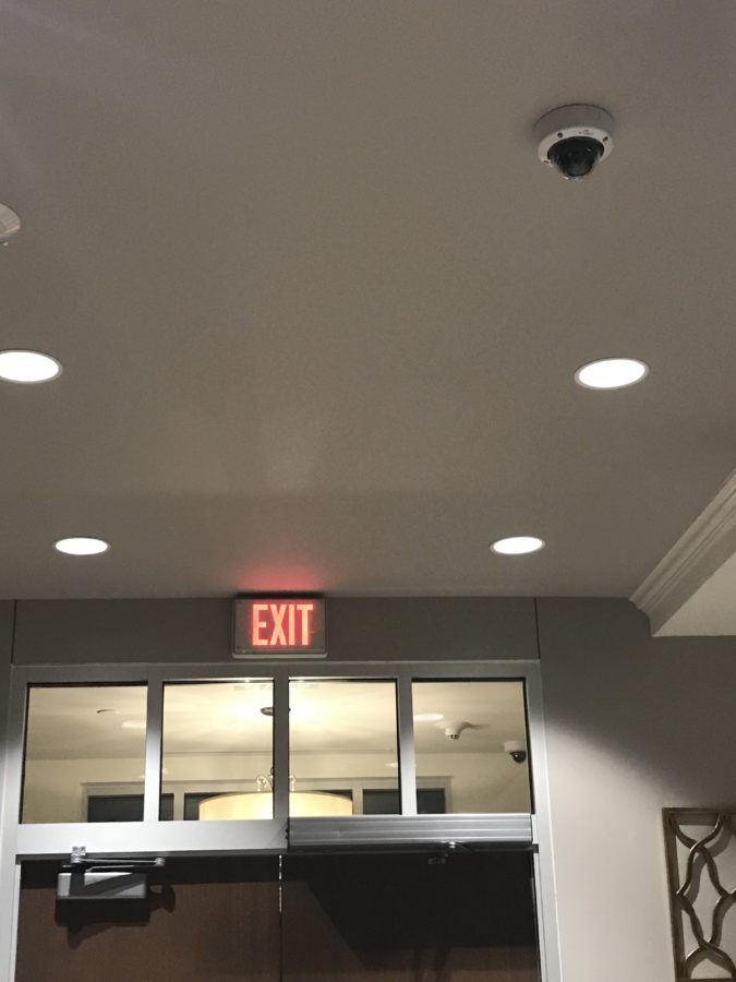 Cameras are located at all points to capture footage as people enter and exit buildings. Photo courtesy: Marissa Stacy