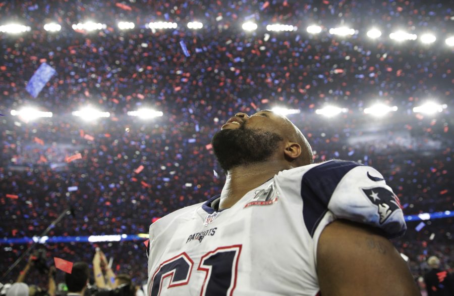 Former Horned Frog Marcus Cannon is headed to his 5th Super Bowl in the last 8 years. (AP Photo/Jae C. Hong)