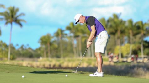 Justin Gums at the Amer Ari Invitational on February 9. Photo Courtesy of GoFrogs.com