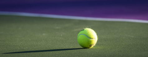 A tennis ball at the TCU tennis courts. (Photo by Jack Wallace)