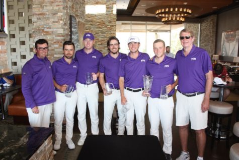 TCU Mens Golf team after a first place finish at the Lake Charles Invitational Tournament. Photo Courtesy of GoFrogs.com