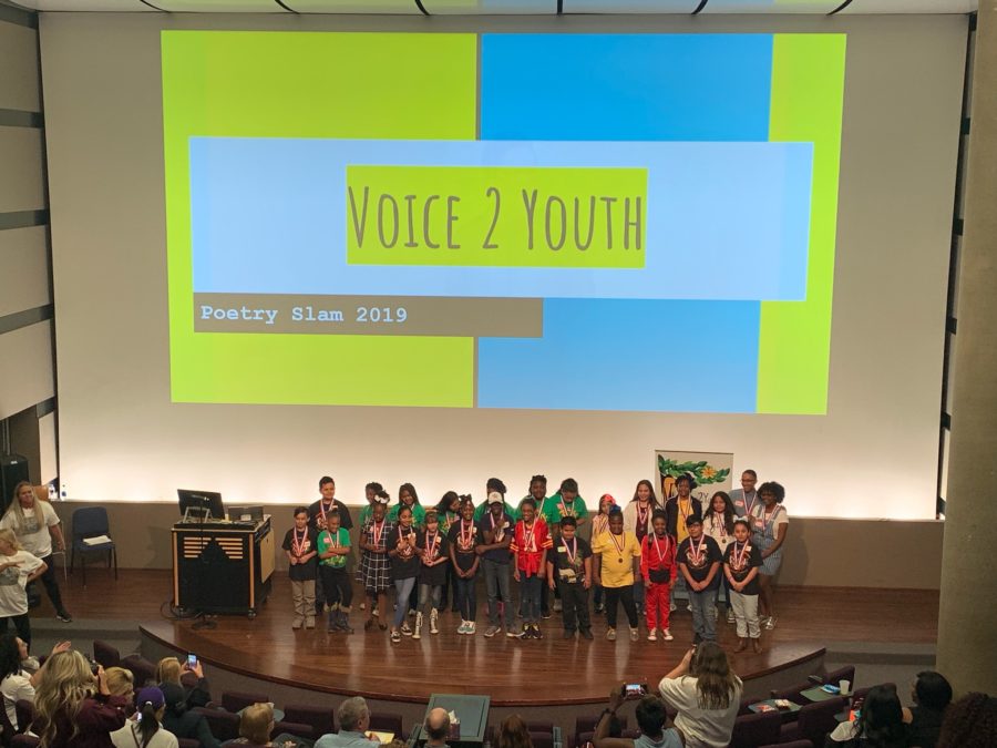 Student+participants+receive+awards+at+the+12th+annual+Voice2Youth+Poetry+Slam.+%28Nicole+Hawkins%2FTCU+360%29