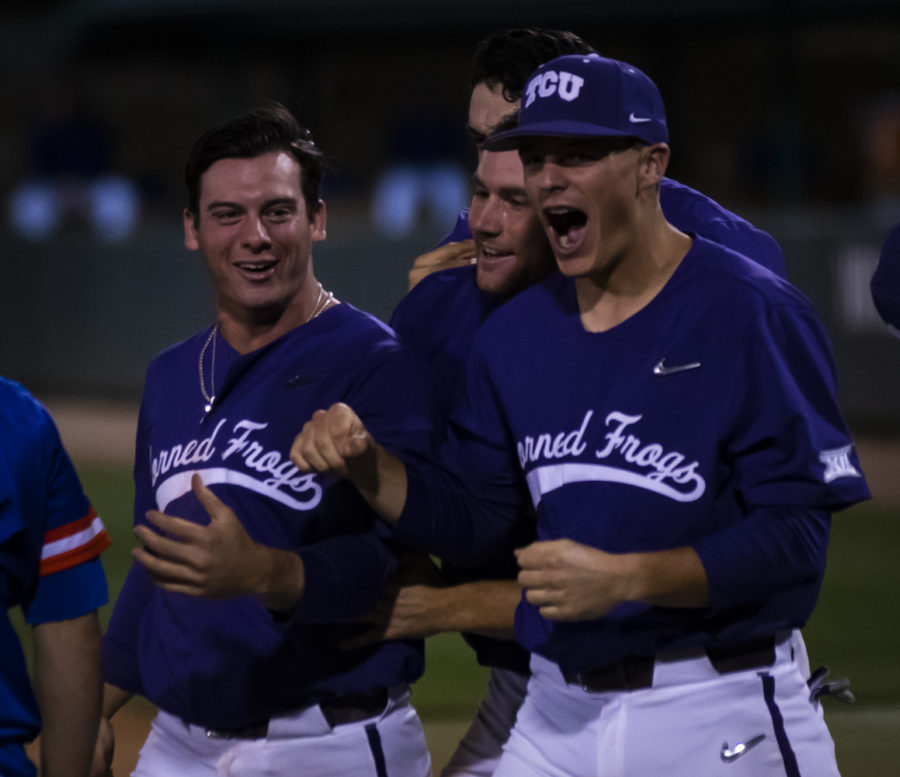 The Frogs were jubilant after their come from behind win. Photo by Jack Wallace