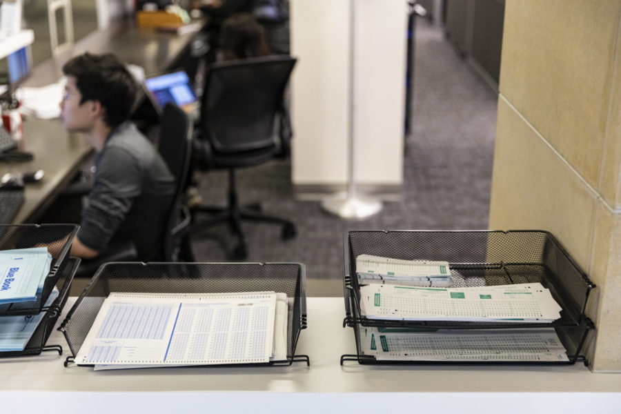 Scantrons are available for students in the Mary Couts Burnett Library. Photo by Heesoo Yang