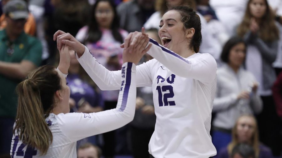 Volleyball dominates Kansas on Julia Adams career day