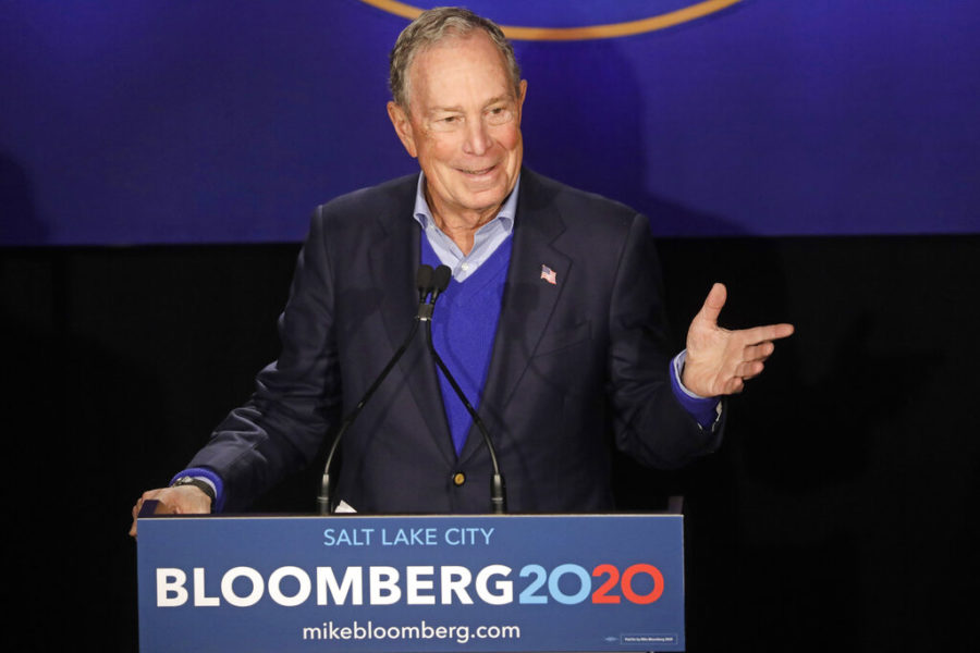 Democratic presidential candidate Mike Bloomberg speaks during a rally Saturday, Jan. 18, 2020, in Salt Lake City. (AP Photo/Rick Bowmer)