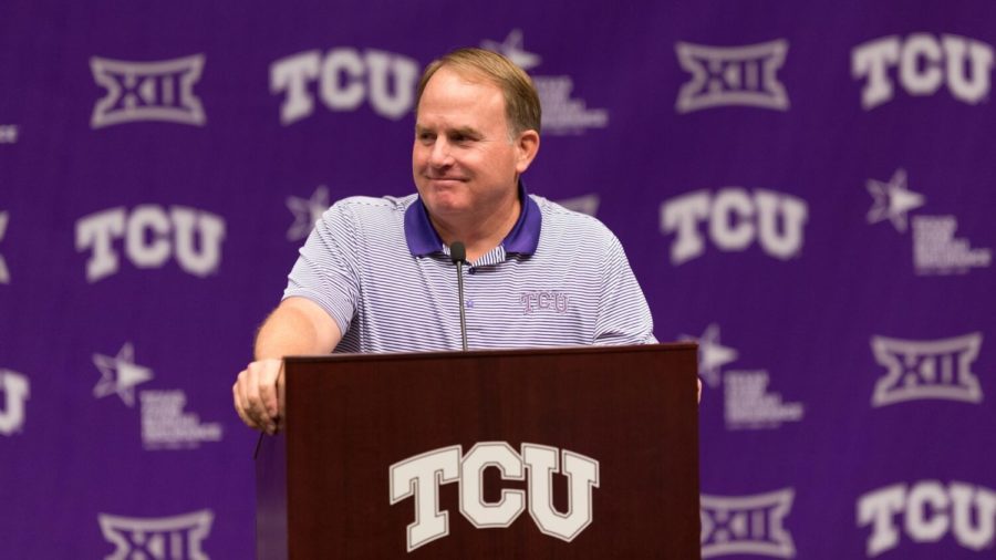 Gary+Patterson%2C+who+announced+his+departure+from+the+TCU+football+program+on+Oct.+31%2C+2021%2C+was+the+Frogs+all-time+winningest+coach+over+his+21+years+leading+the+program.+%28Cristian+ArguetaSoto%2FStaff+Photographer%29