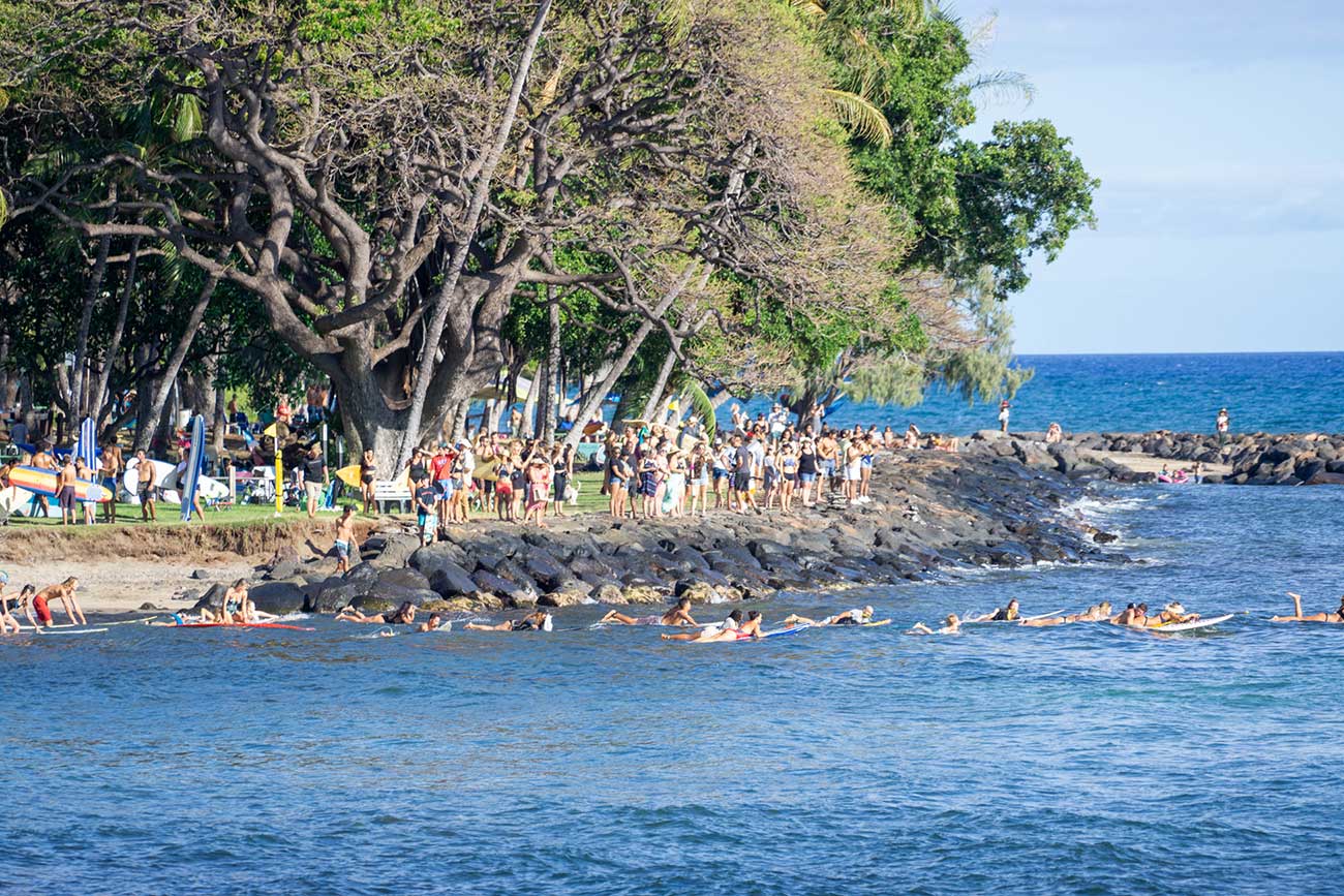 Maui surfers paddle out to honor George Floyd, Ahmaud Arbery and Breonna Taylor, among others. (Photo by JD Pells)