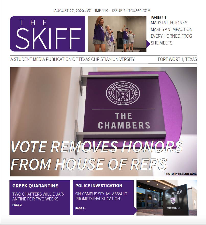 Cover of the Aug. 27, 2020, edition of The Skiff