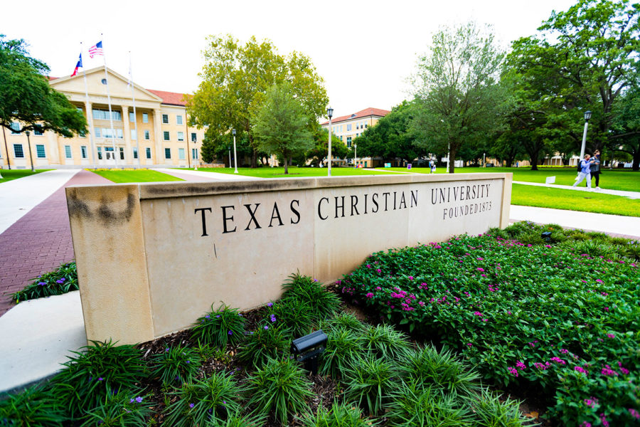 Texas Christian University sign