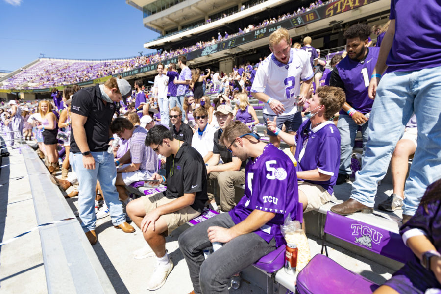 Many TCU Students were not wearing masks or being socially distant during the TCU vs. Iowa State Football game.