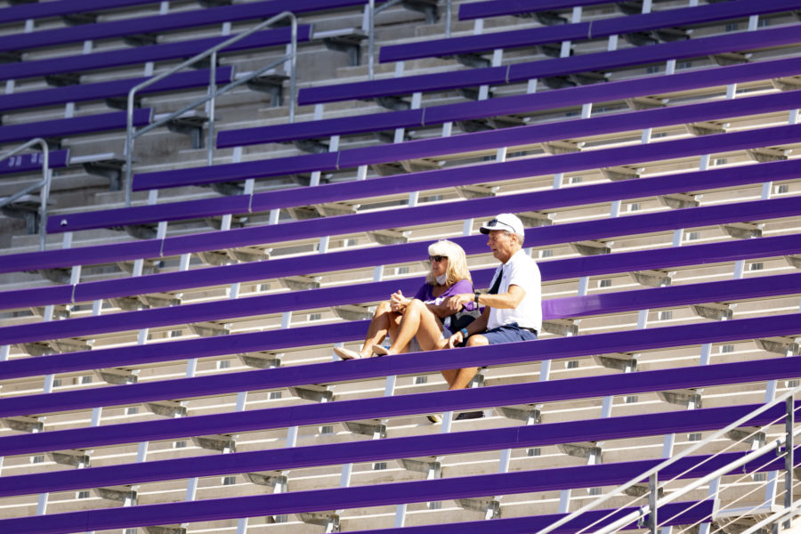 TCU Football fans were socially distant in the stands in the TCU vs. Iowa State football game.