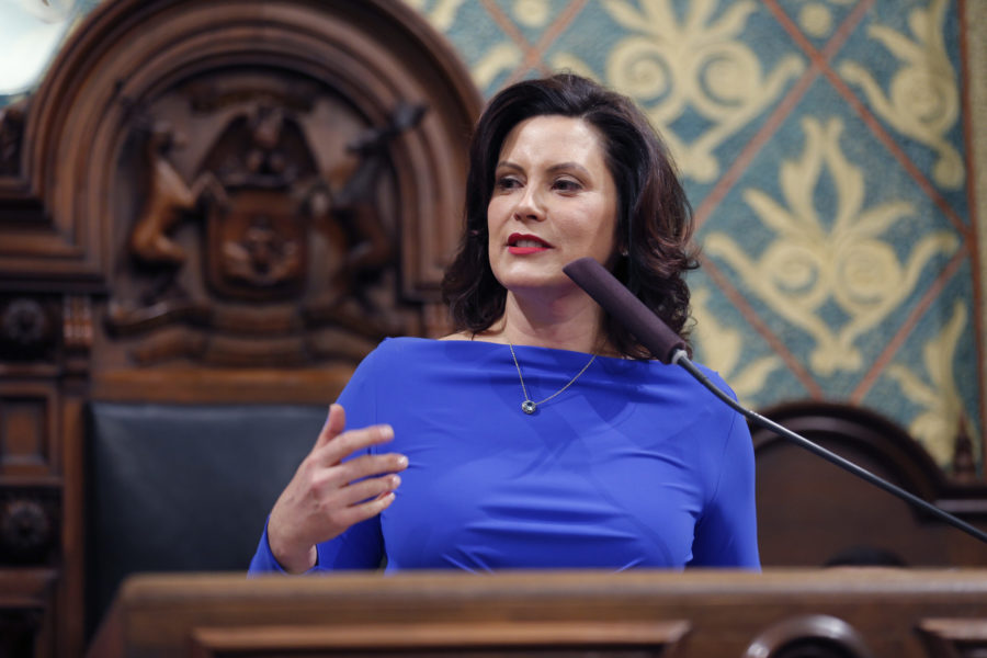 Michigan+Gov.+Gretchen+Whitmer+delivers+her+State+of+the+State+address+to+a+joint+session+of+the+House+and+Senate%2C+Tuesday%2C+Feb.+12%2C+2019%2C+at+the+state+Capitol+in+Lansing%2C+Michigan.+%28AP+Photo%2FAl+Goldis%29
