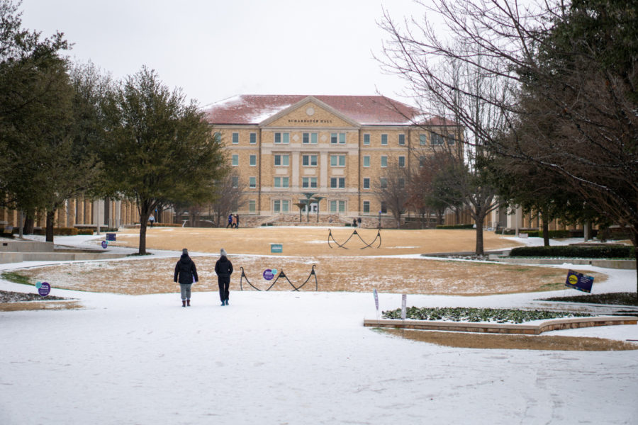 TCU's campus was closed for a week in February 2021 due to a winter storm. (Esau Rodriguez Olvera/Head Staff Photographer)