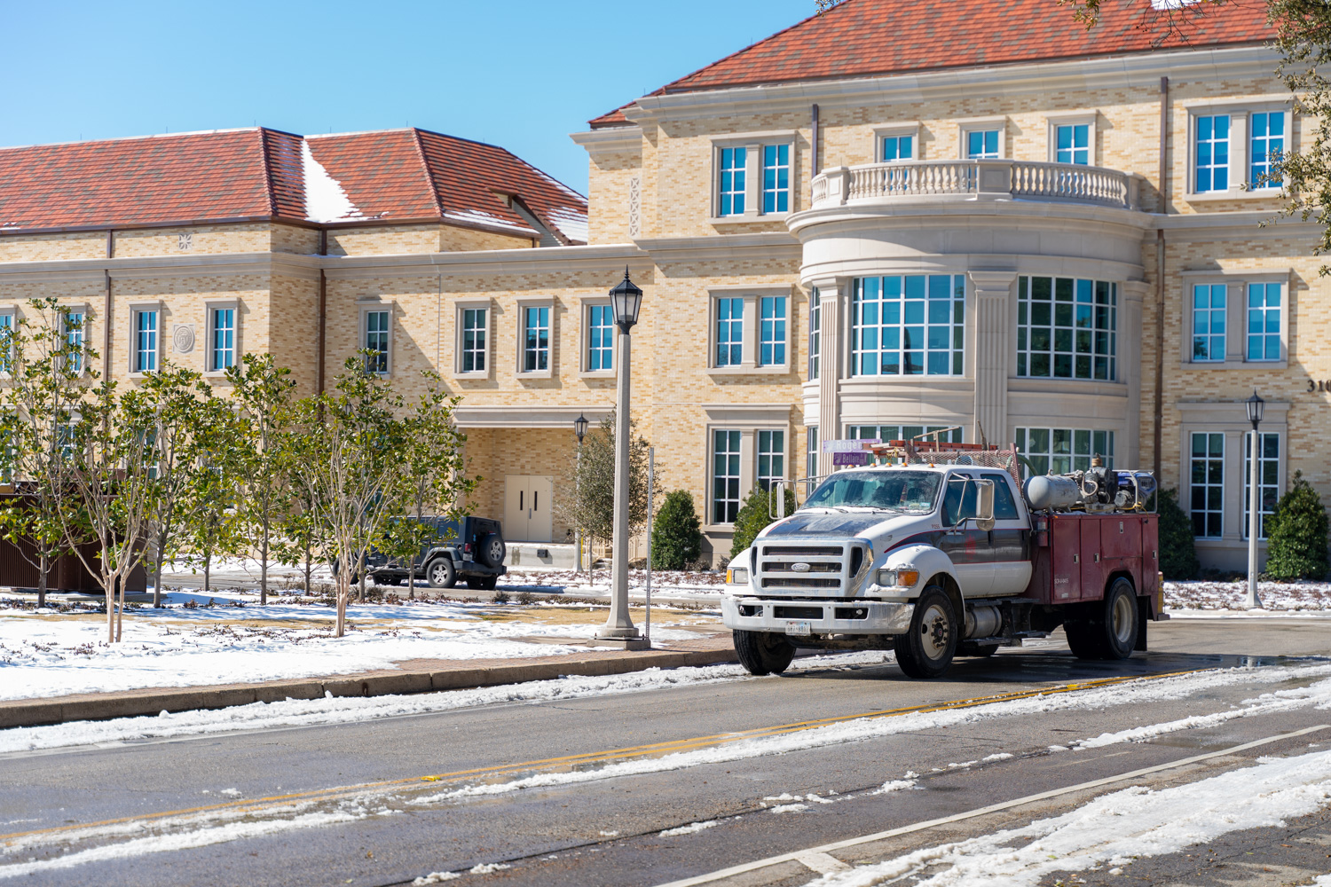 TCU pipes are being repaired during the winter storm