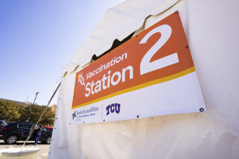 TCU hosted a COVID-19 drive-thru vaccine clinic at the parking lots of the Amon G. Carter Stadium.