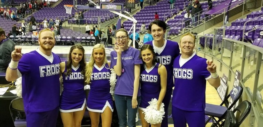 Katherine Knapp (center) is the biggest TCU women's basketball fan you will find. (Photo courtesy of Katherine Knapp)