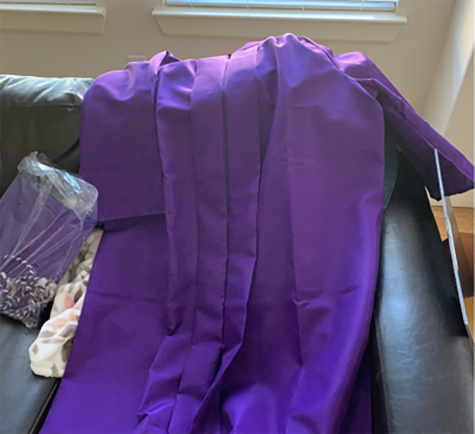 Seniors received off-color gowns but will be able to exchange them for the correct shade of purple. (Photo Courtesy of Ashley Travis)