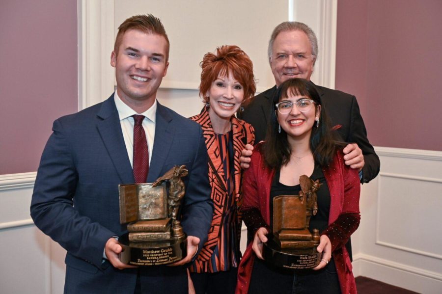 Pictured: Sandra Brown, Michael Brown and ELF awardees Wafa Shaikh and Matt Grubb. Photo by Glenn Ellman. 