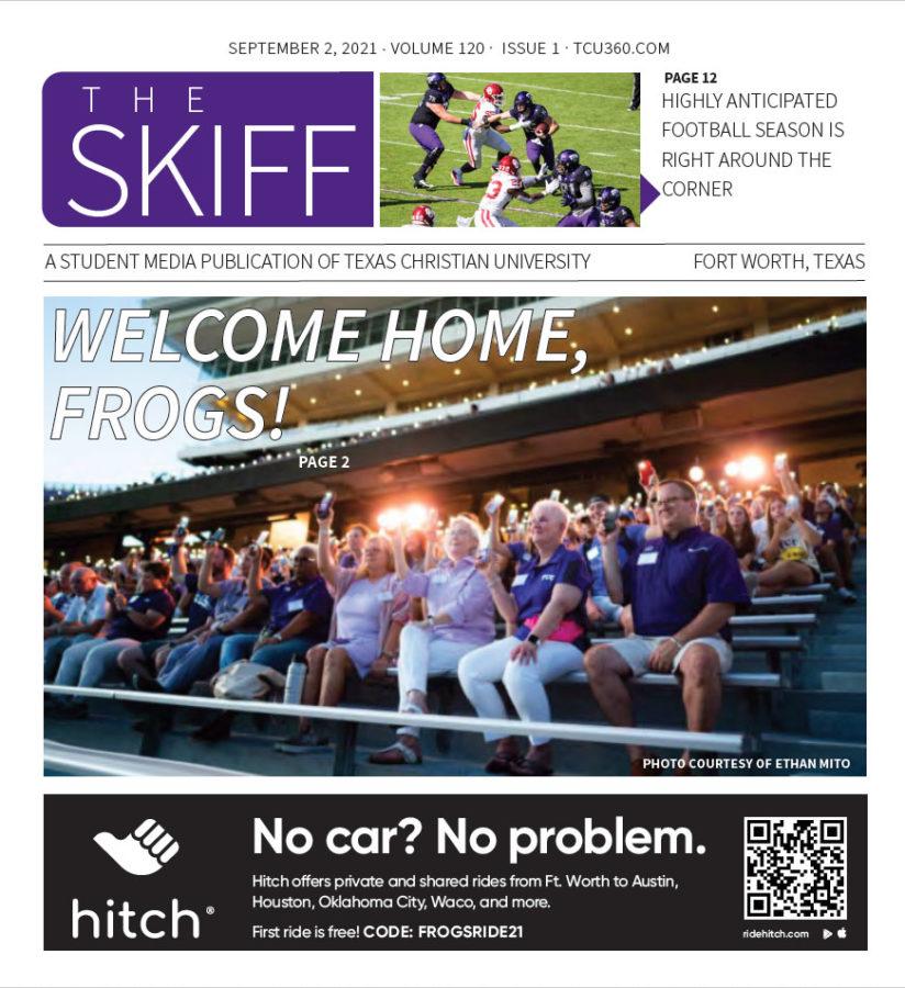 The cover of the first fall 2021 edition of The Skiff, Sept. 2, 2021.