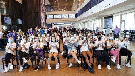 TCU Soccer found out  its next rival during a screening of the selection show at the Legends Club at Amon G. Carter Stadium on Nov. 8, 2021. (Photo courtesy of: goFrogs.com)