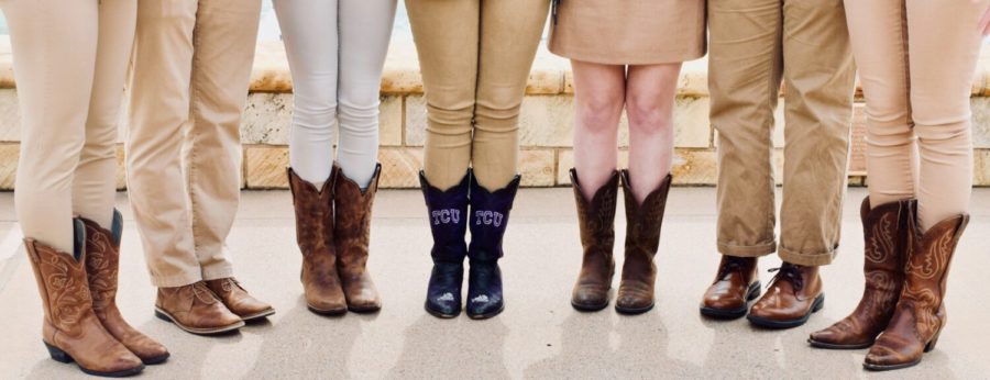 The iconic cowboy boots and khaki pants worn by Student Foundation’s tour guides. Photo Courtesy of Brooke Shuman
