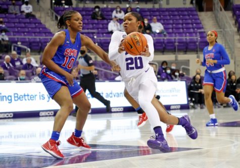 TCU battles the SMU Mustangs in their last non-conference game at Schollmaier Arena in Fort Worth, Texas on Jan. 2, 2022. (Photo courtesy of go frogs.com) 