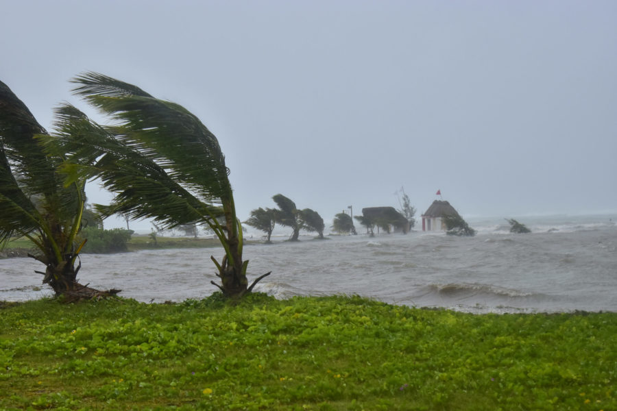 Gale force winds hit the coast of the Indian Ocean Island of Mauritius Wednesday Feb. 2, 2022. Forecasts say Tropical Cyclone Batsirai is increasing in intensity and is expected to pass north of the Indian Ocean island nation of Mauritius on Wednesday evening and make landfall in central Madagascar on Saturday afternoon.The Global Disaster Alert and Coordination System says Batsirai has been upgraded and classified as Category 4.(Beekash Roopun/Lexpress Maurice via AP)