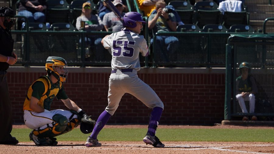 Third baseman Brayden Taylor and first baseman David Bishop as the Frogs drop the third game of the series 7-3 on March 20, 2022. (Photo courtesy of Gofrogs.com)