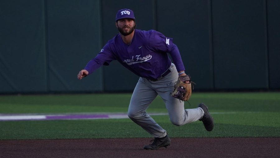 Second+Baseman+Gray+Rodgers%2C+on+his+birthday%2C+hit+a+single%2C+a+double%2C+a+home+run%2C+and+drew+a+walk+as+TCU+defeated+Abilene+Christian+14-3+on+March+22%2C+2022.+%28Photo+courtesy+of+gofrogs.com%29