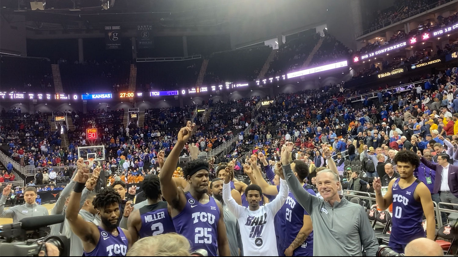 KU basketball leaves TCU with a victory  and a game ball