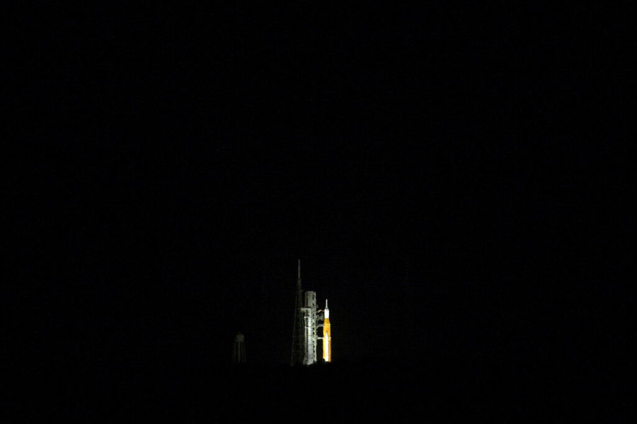 The launch of the NASA moon rocket Artemis I was cancelled on Wednesday. (AP Photo/Phelan M. Ebenhack)