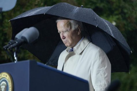 President Joe Biden honors victims of the 9/11 terrorist attacks during a ceremony at the Pentagon in Washington, Sunday, Sept. 11, 2022. (AP Photo/Susan Walsh)