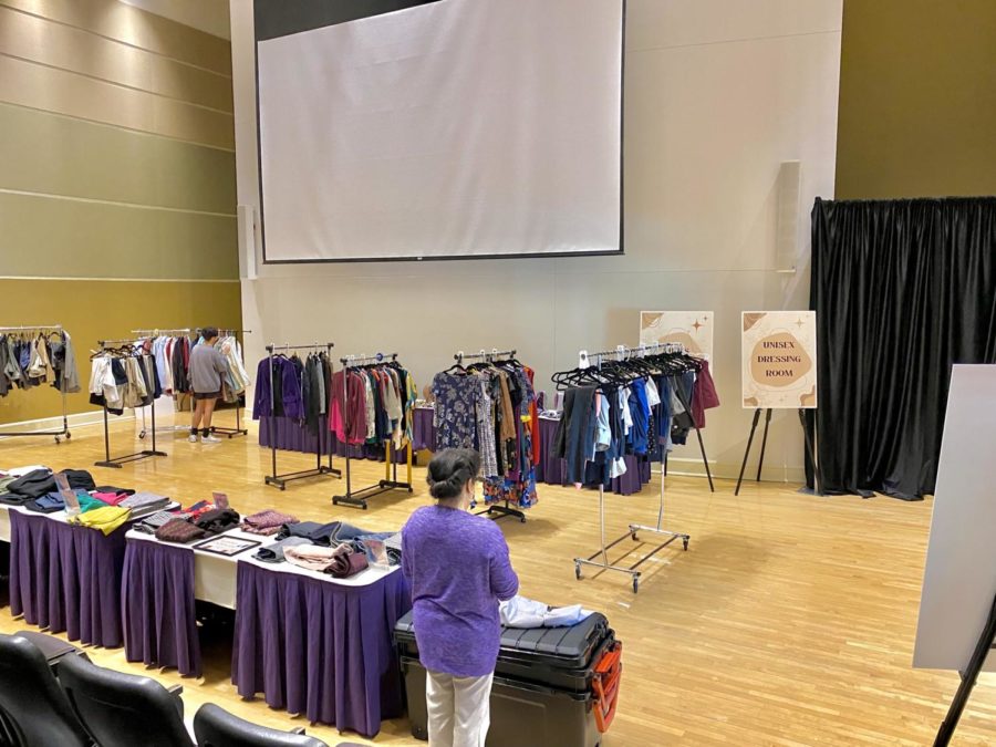 TCUs first ever business attire pop-up shop in the Brown-Lupton University Union Auditorium 