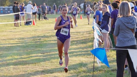 First-year Erica Francesconi finishes second for the Frogs at the Texas A&M Invite, 6th place overall. Sept. 16, 2022. (photo courtesy of: gofrogs.com)