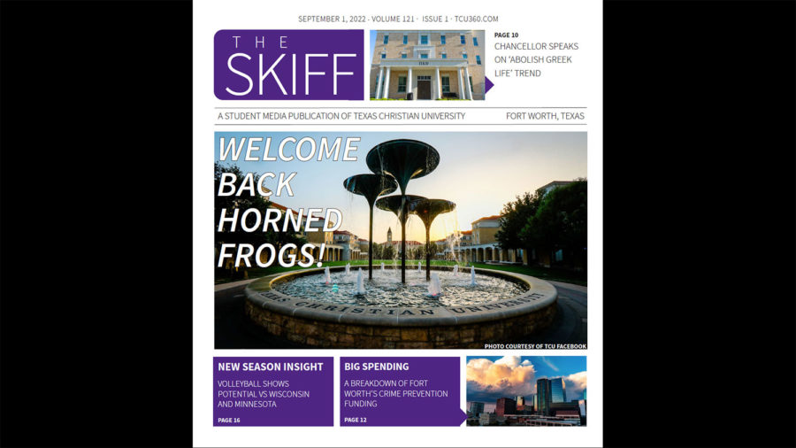 The cover of The Skiff for Sept. 1, 2022