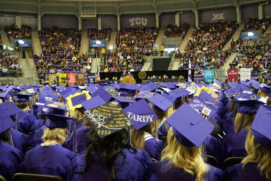 TCU+students+wait+to+hear+their+name+called+during+commencement+%28Beth+Griffith%2FTCU+360%29