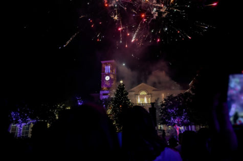The final firework of the 2022 Christmas Tree Lighting ceremony. (Sophia Allen/Staff Photographer)
