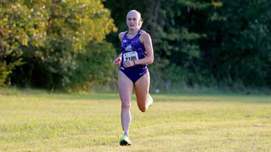 TCUs Gracie Morris finished 18th overall at the 2022 Big 12 Conference Championships. It was the highest individual finish at a conference meet since Brenley Goetzen finished third overall in 2016. Oct. 28, 2022. (Photo courtesy of: gofrogs.com).