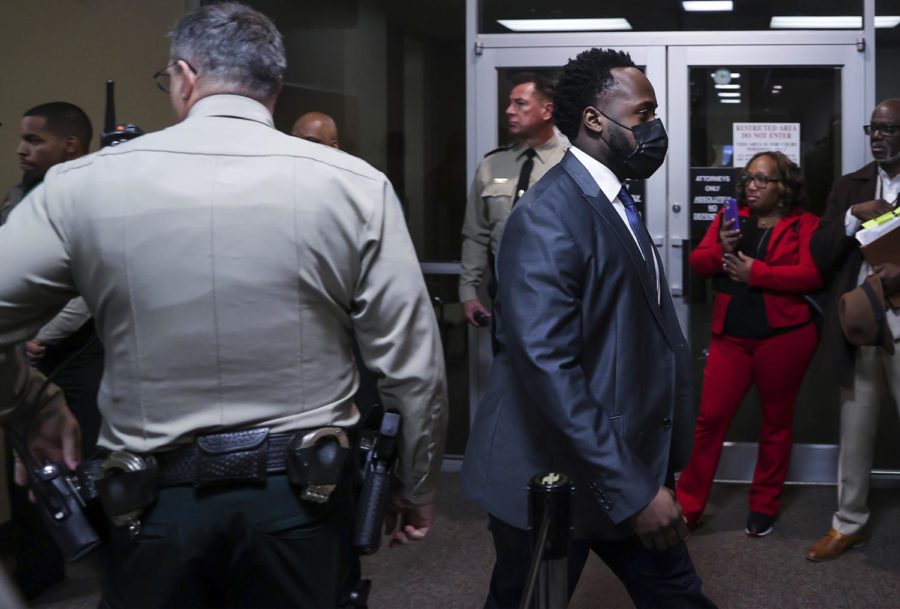 Tadarrius Bean entering the courtroom for his arraignment on Friday, Feb. 17. (Patrick Lantrip/ Daily Memphian via AP Photo)