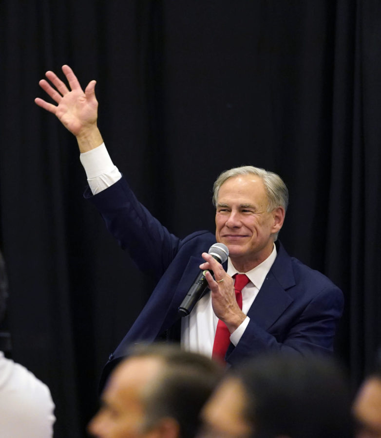 Texas Gov. Greg Abbott addresses supporters after his debate with Texas Democratic gubernatorial candidate Beto O'Rourke, Friday, Sept. 30, 2022, in McAllen, Texas. (AP Photo/Eric Gay)