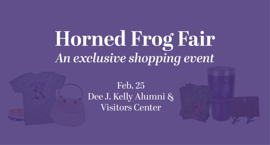 A flier Saturday’s Horned Frog Fair. Photo courtesy of the TCU alumni association.
