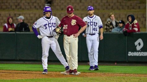 TCU tallied two hits in a 10-1 loss to Florida State on Feb. 24, 2022. (photo courtesy of GoFrogs.com)