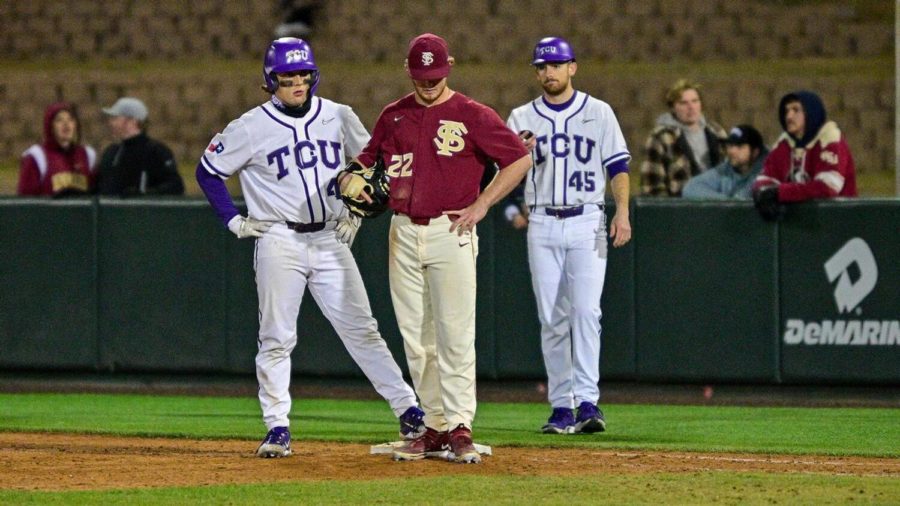 TCU+tallied+two+hits+in+a+10-1+loss+to+Florida+State+on+Feb.+24%2C+2022.+%28photo+courtesy+of+GoFrogs.com%29