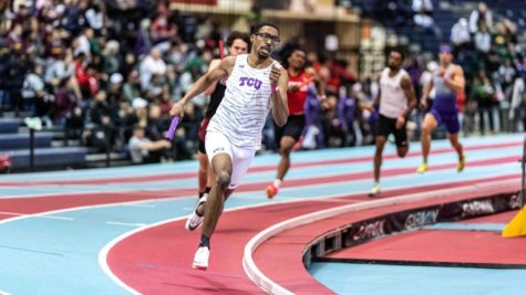 Senior transfer from Ohio State Donnie James runs the 200 meters and 400 meters for the Horned Frogs in indoor track and field season. (photo courtesy of: gofrogs.com)